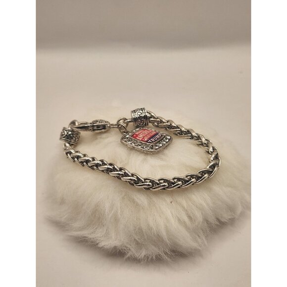Trump 2016 charm silvertone braided links heart clasp guc 8” - Picture 3 of 3